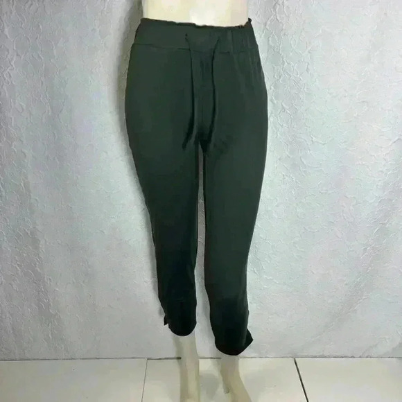 Joie Womens Casual Pants Olive Green Mid Rise Drawstring Pockets - Picture 1 of 6